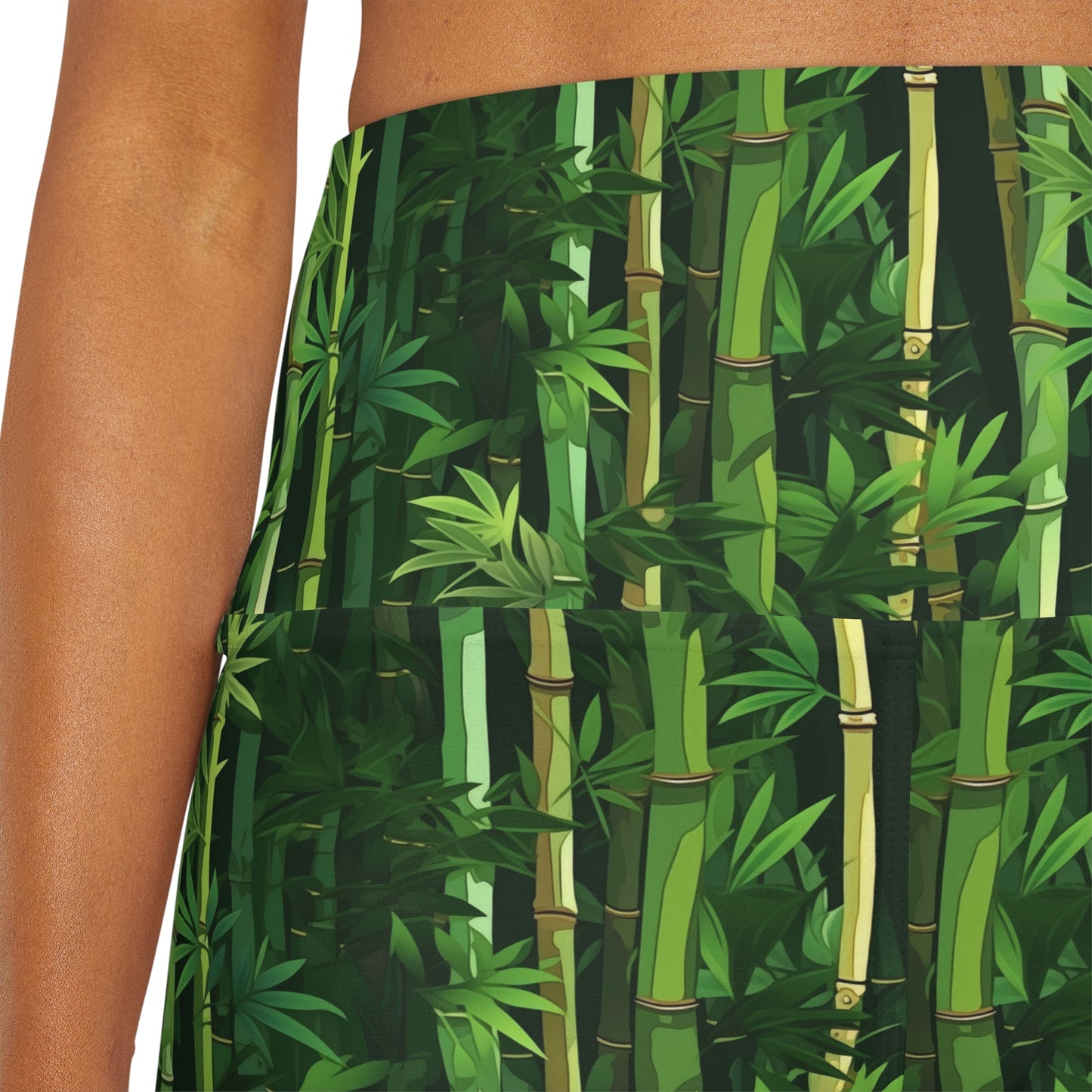 High Waisted Yoga Shorts - Secret Forest