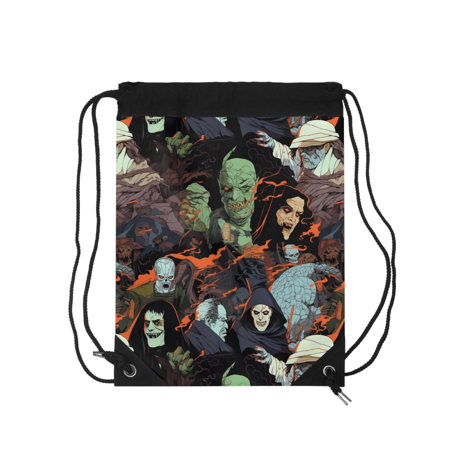 Drawstring Bag - Spooky Monsters Anime Alpha