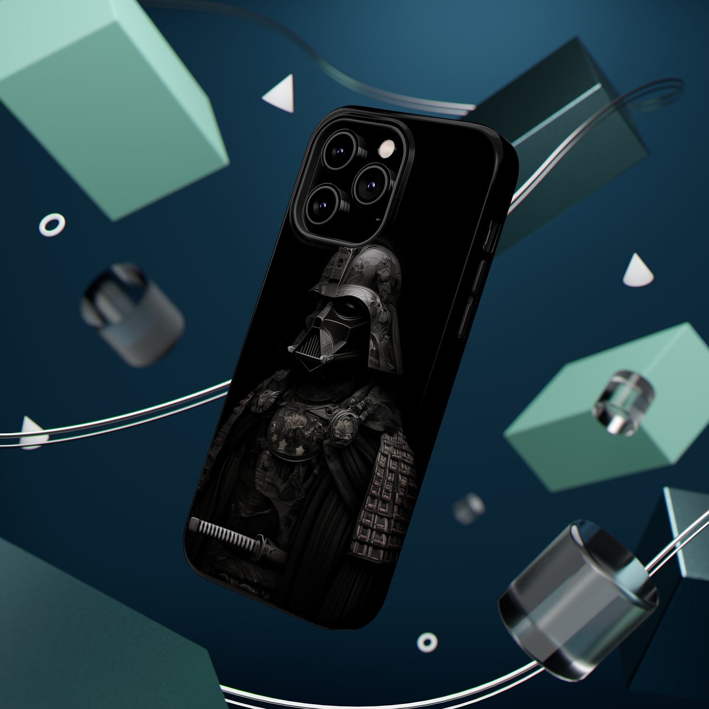 MagSafe Tough iPhone Case - Darth Vader Samurai Black White Photograph 1870