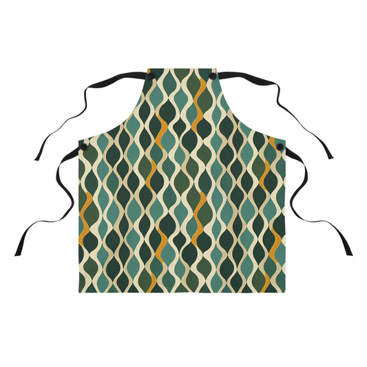 Canvas Apron - Deco Aqua Ringlets