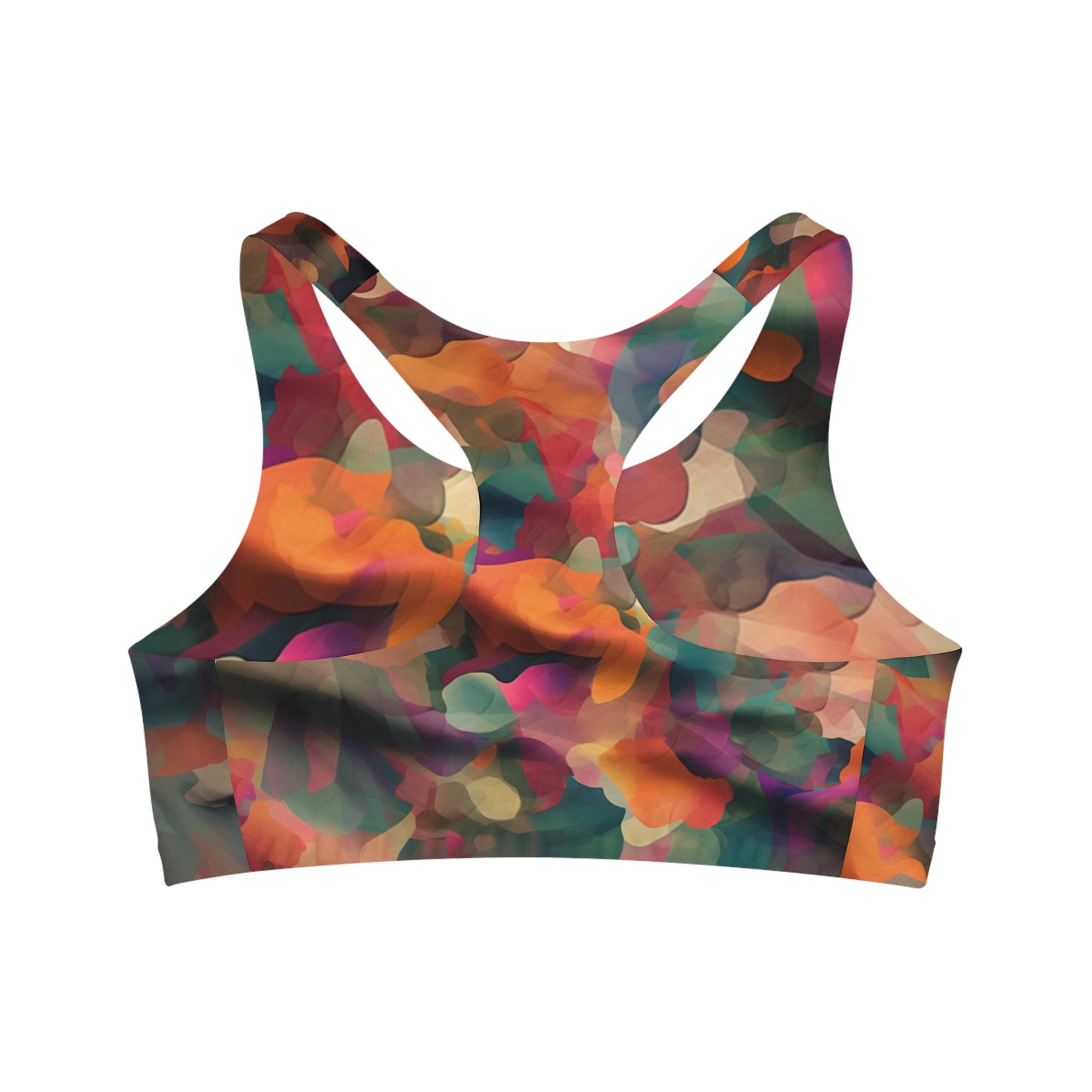 Sports Bra - Impressionist Poppy.