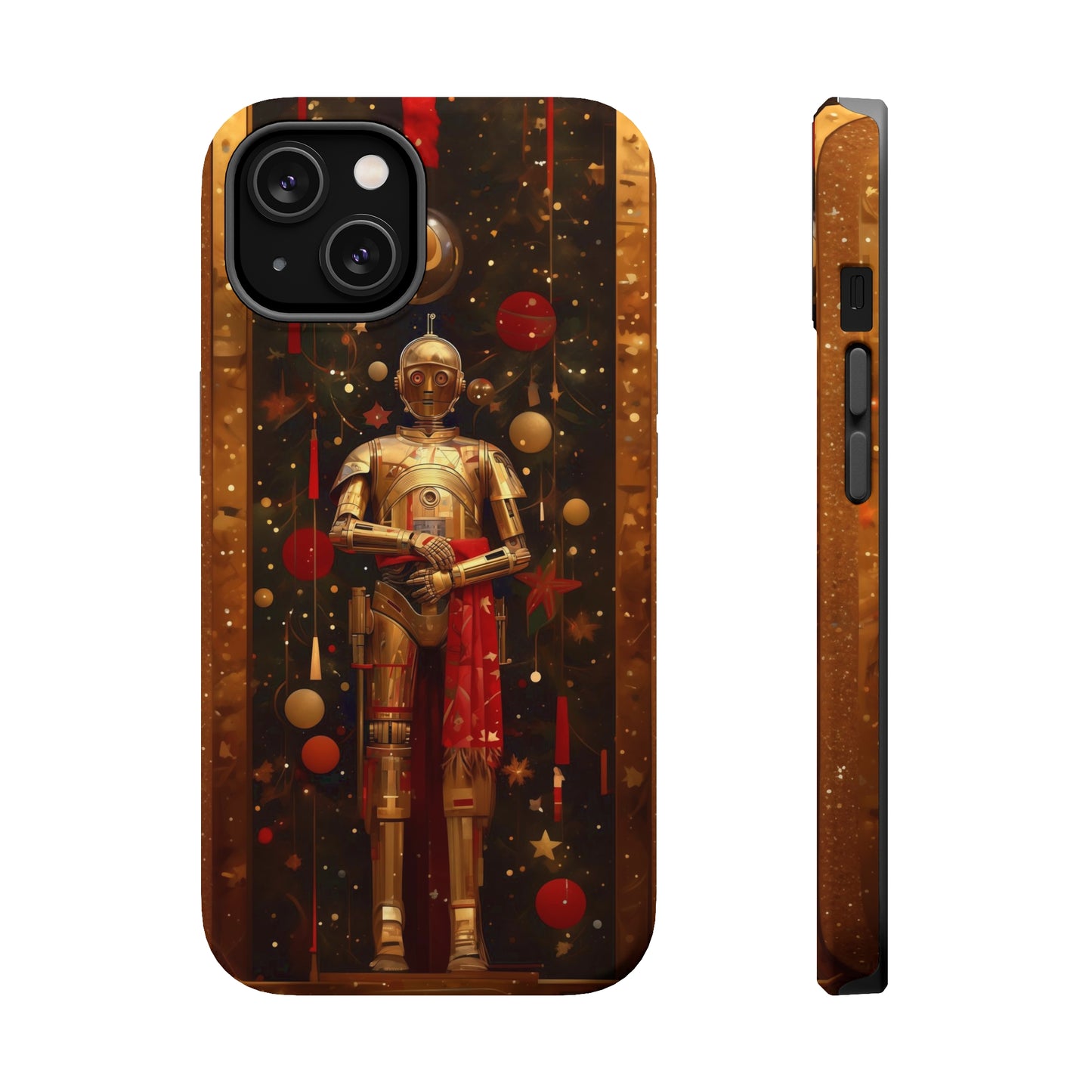 MagSafe Tough iPhone Case - C3P0 Christmas Card painted by Norman Rockwell