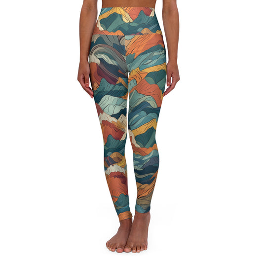 High Waisted Leggings - Bogdana Aix-en-Provence Anime Mountains