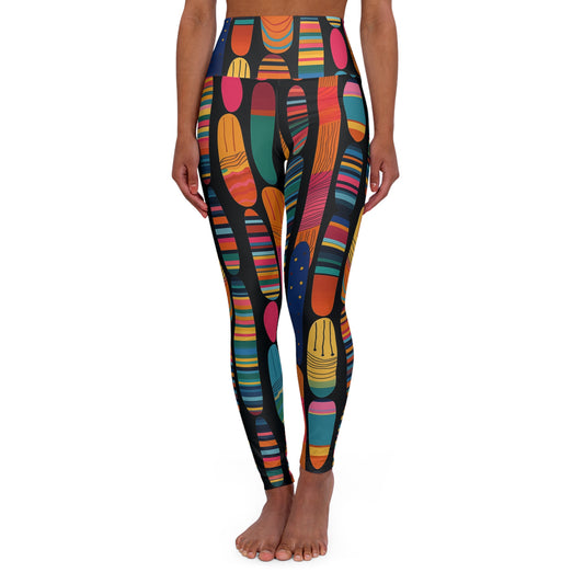 High Waisted Leggings - Petrarca So Paulo Stripes