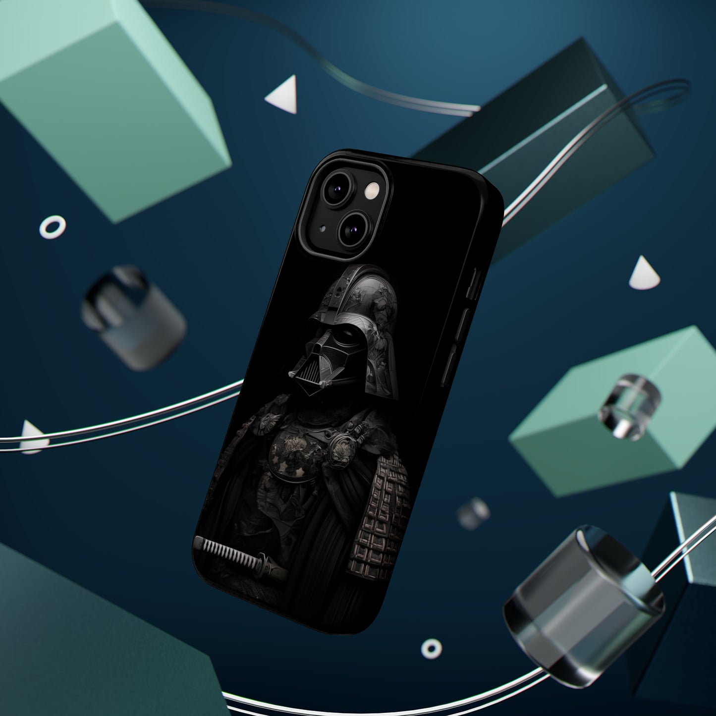 MagSafe Tough iPhone Case - Darth Vader Samurai Black White Photograph 1870