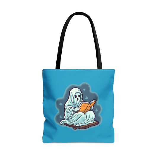 Bookish Ghost Tote Bag, Halloween Literary Tote, Teacher's Halloween Present, Librarian Themed Tote Bag, Spooky Ghost Tote Bag