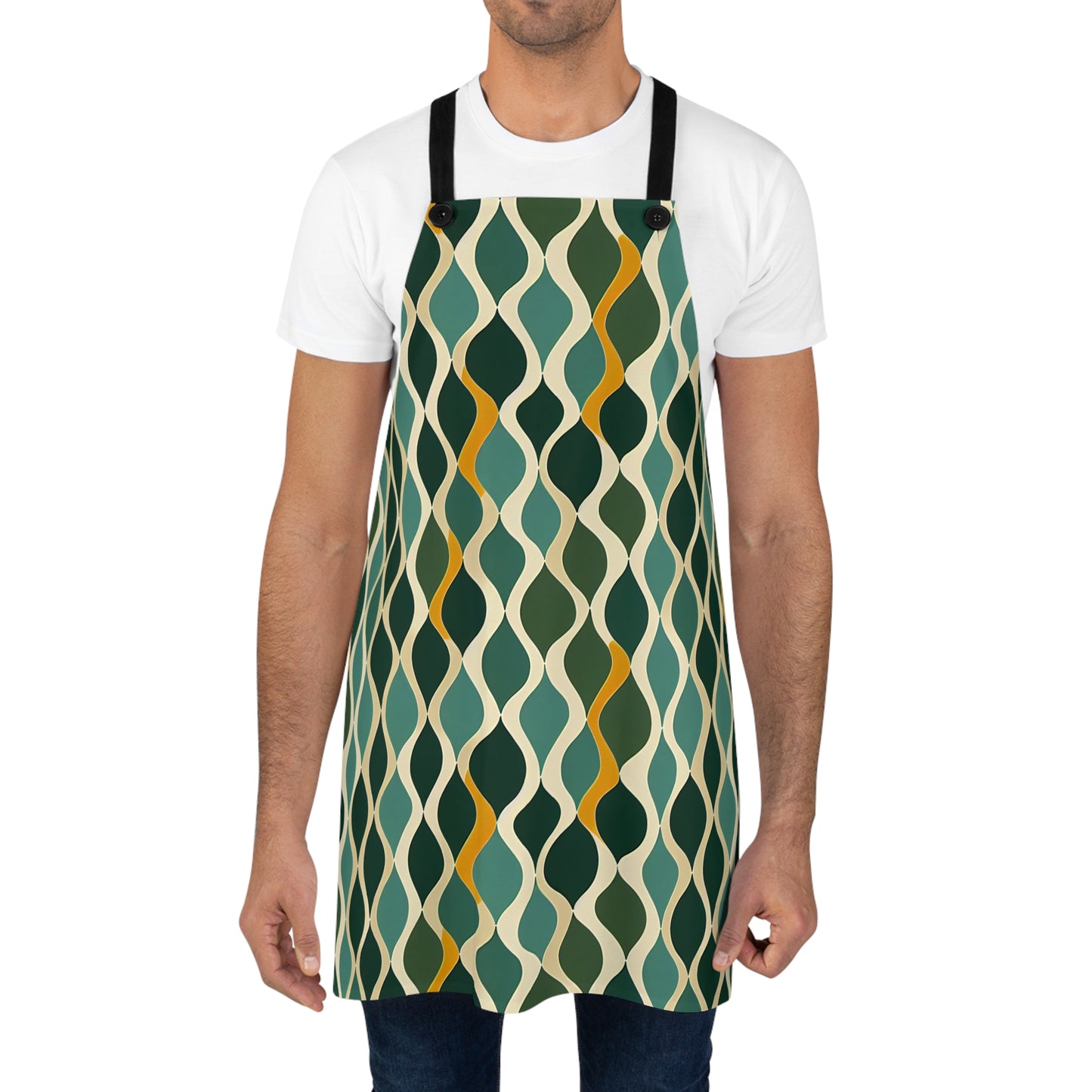 Canvas Apron - Deco Aqua Ringlets