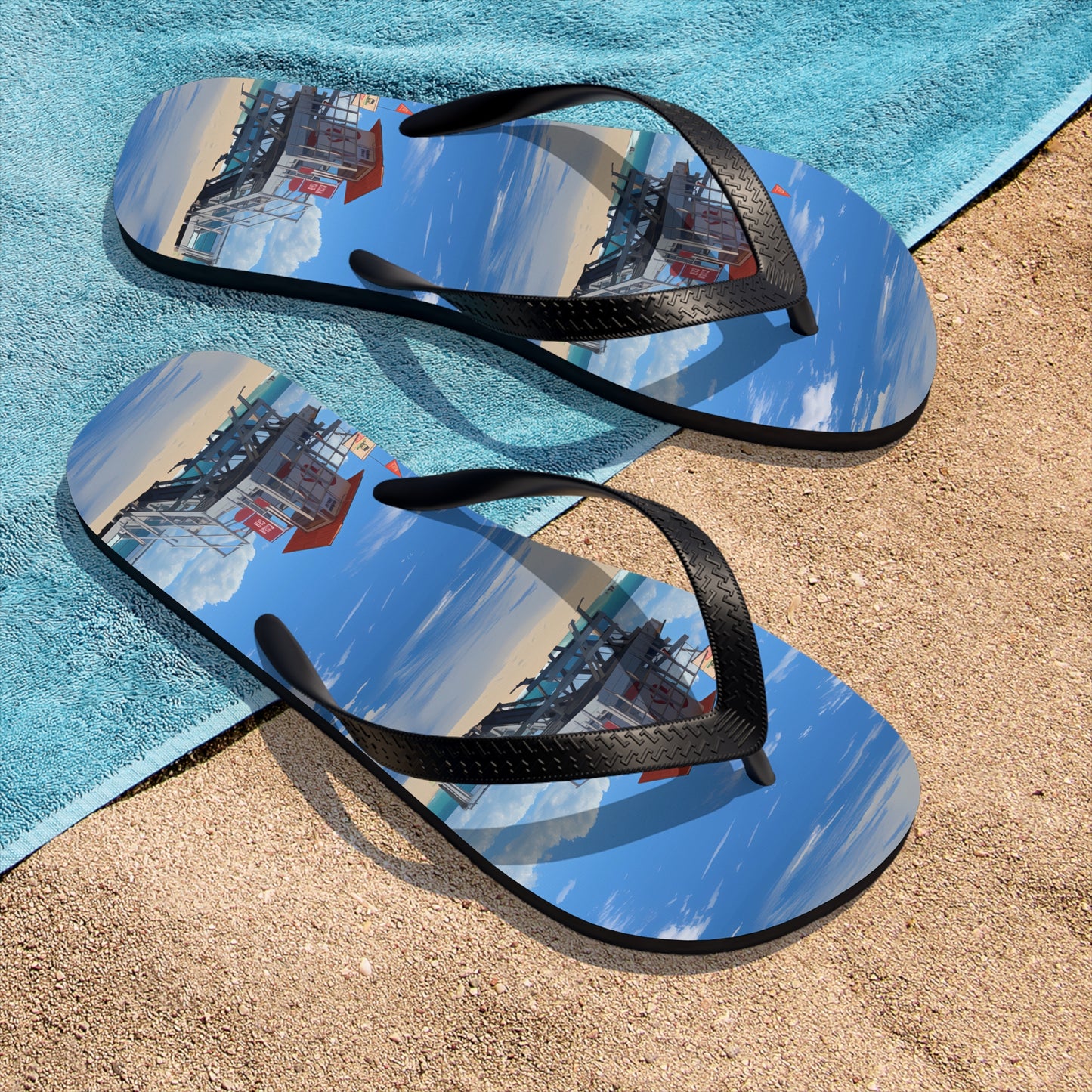 Unisex Flip-Flops - Love and Santa Monica