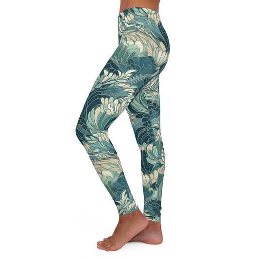 Women's Spandex Leggings - Gregoria Ustrasana Chinoiserie