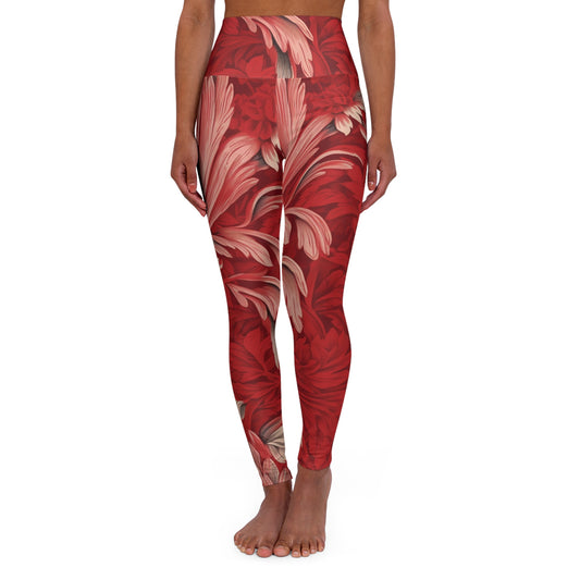 High Waisted Leggings - Impressionist Tulip.
