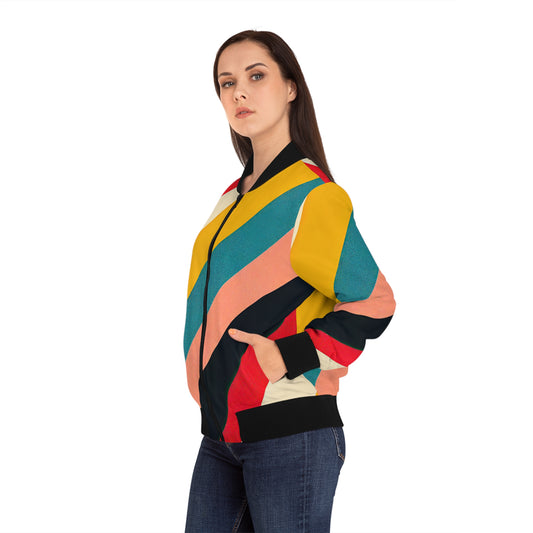 Women's Bomber Jacket - Oblique Spectrum