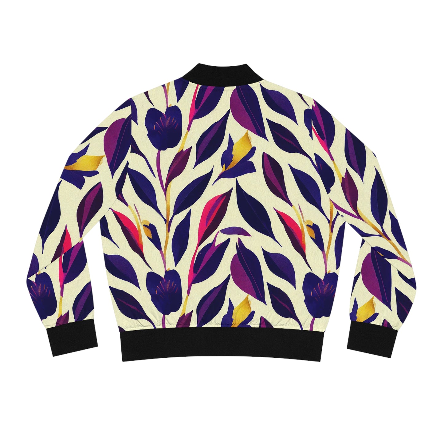 Women's Bomber Jacket - Violet Flourish Damask