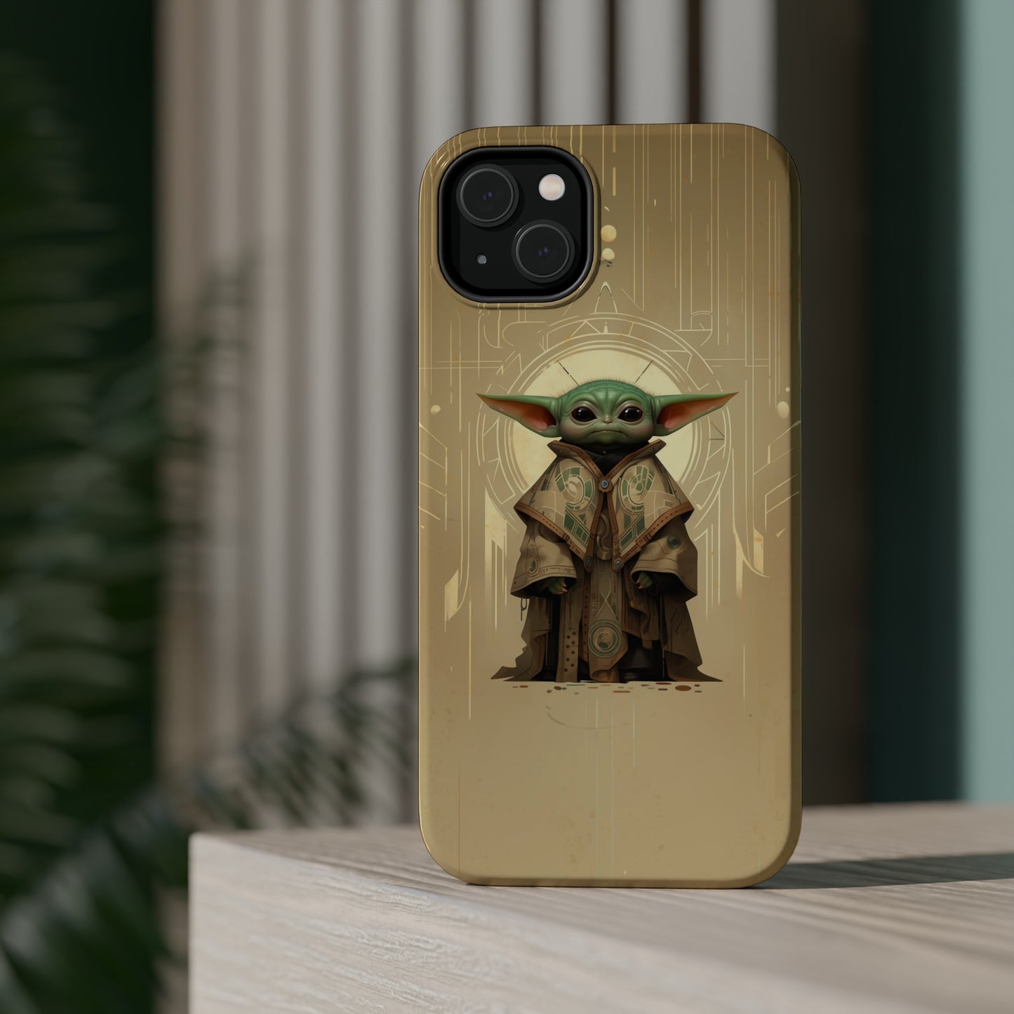 MagSafe Tough iPhone Case - Baby Yoda Grogu Art Deco Frank Lloyd Wright Design