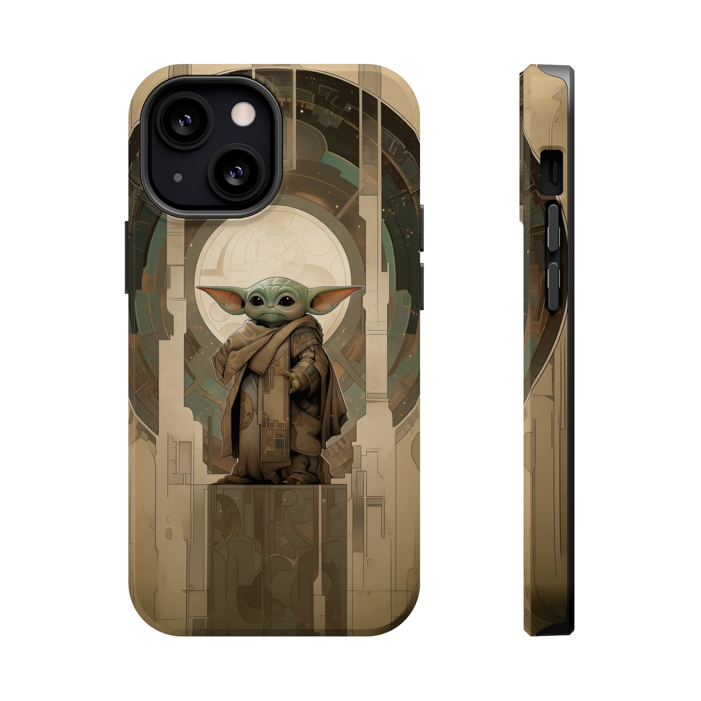 MagSafe Tough iPhone Case - Baby Yoda Grogu Art Deco style by Frank Lloyd Wright