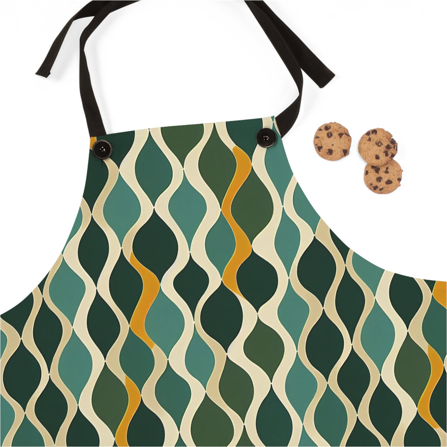 Canvas Apron - Deco Aqua Ringlets