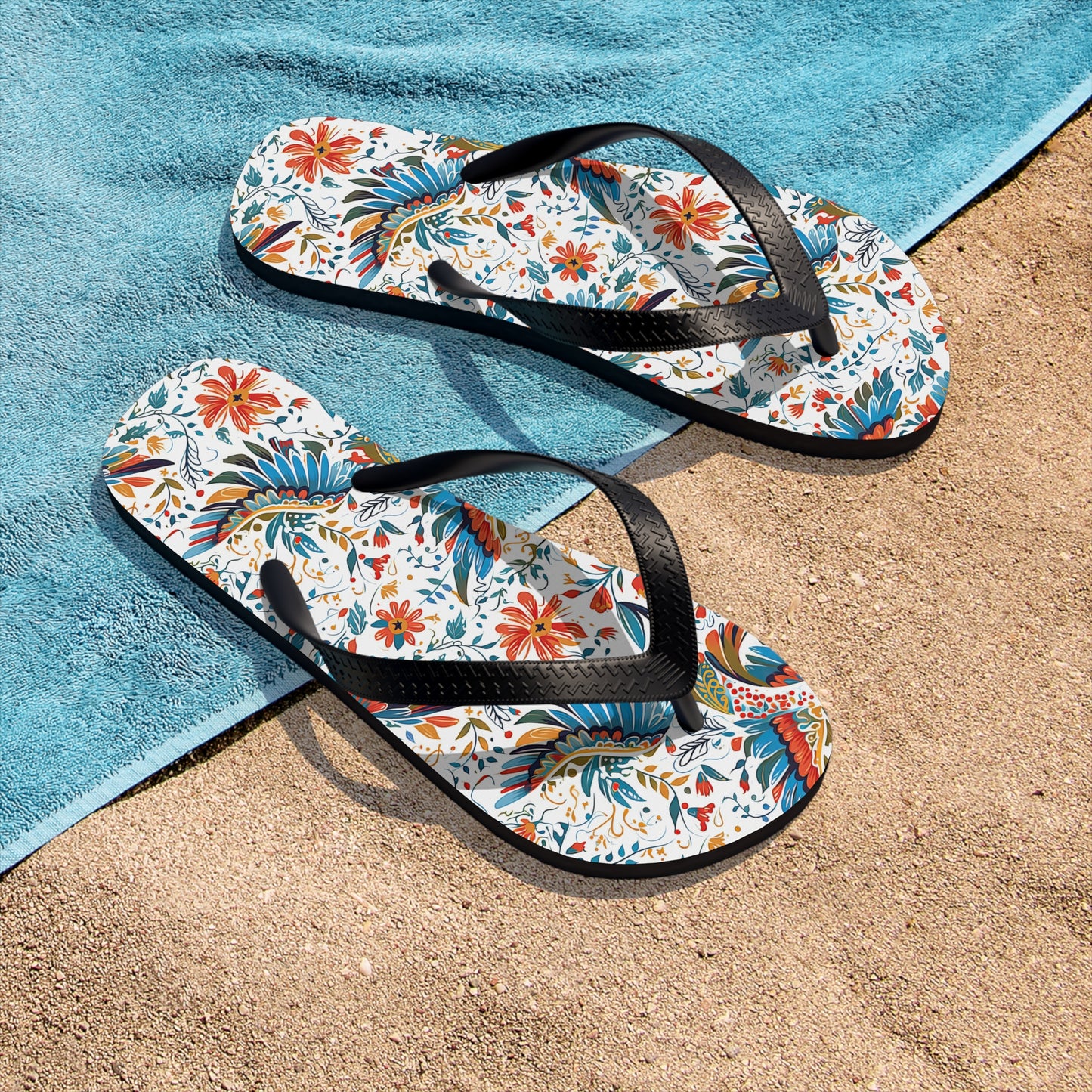 Unisex Flip-Flops - Colibri Abstract