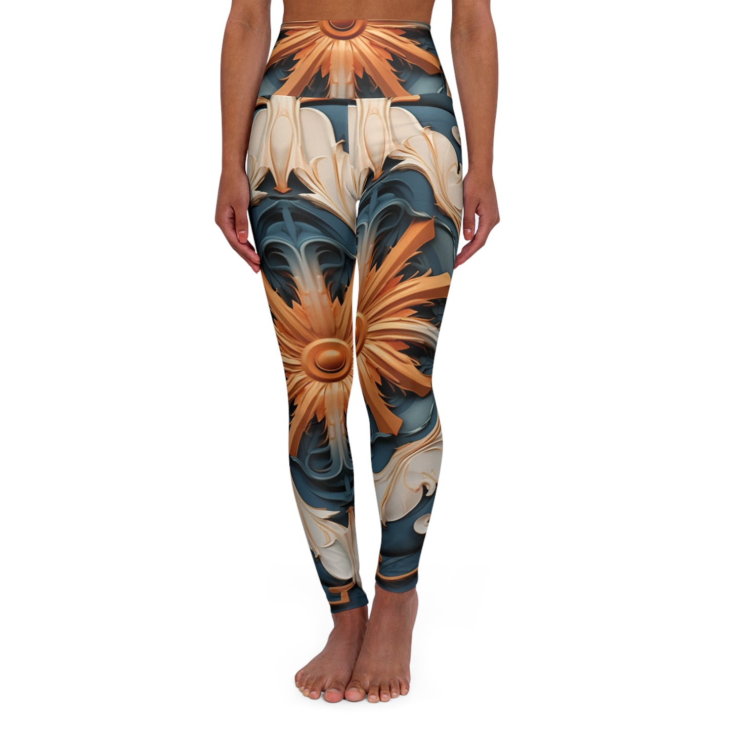 High Waisted Leggings - Provencal Oil.