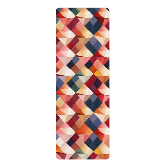 Rubber Yoga Mat- Parisian Harlequin Pattern