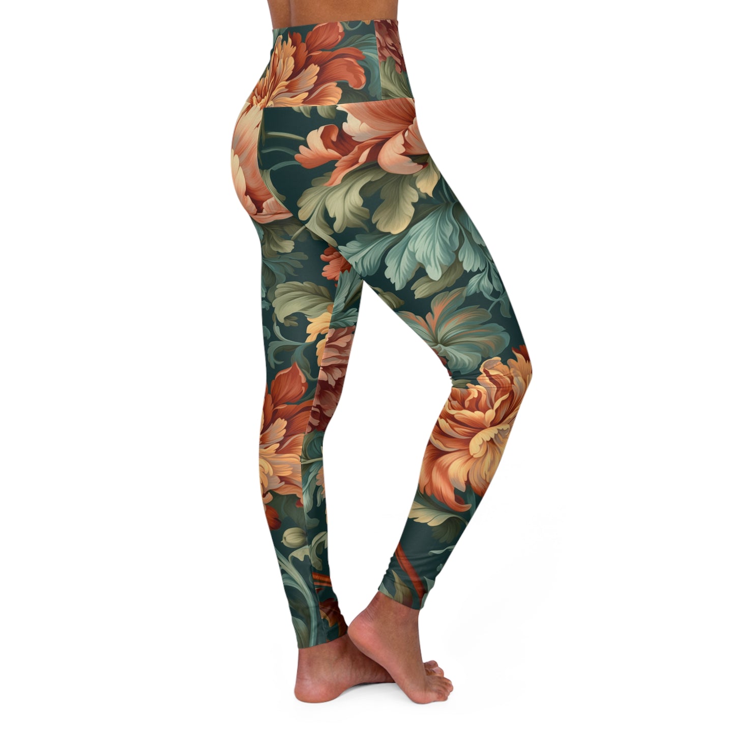 High Waisted Leggings - Sun Grasse Floral