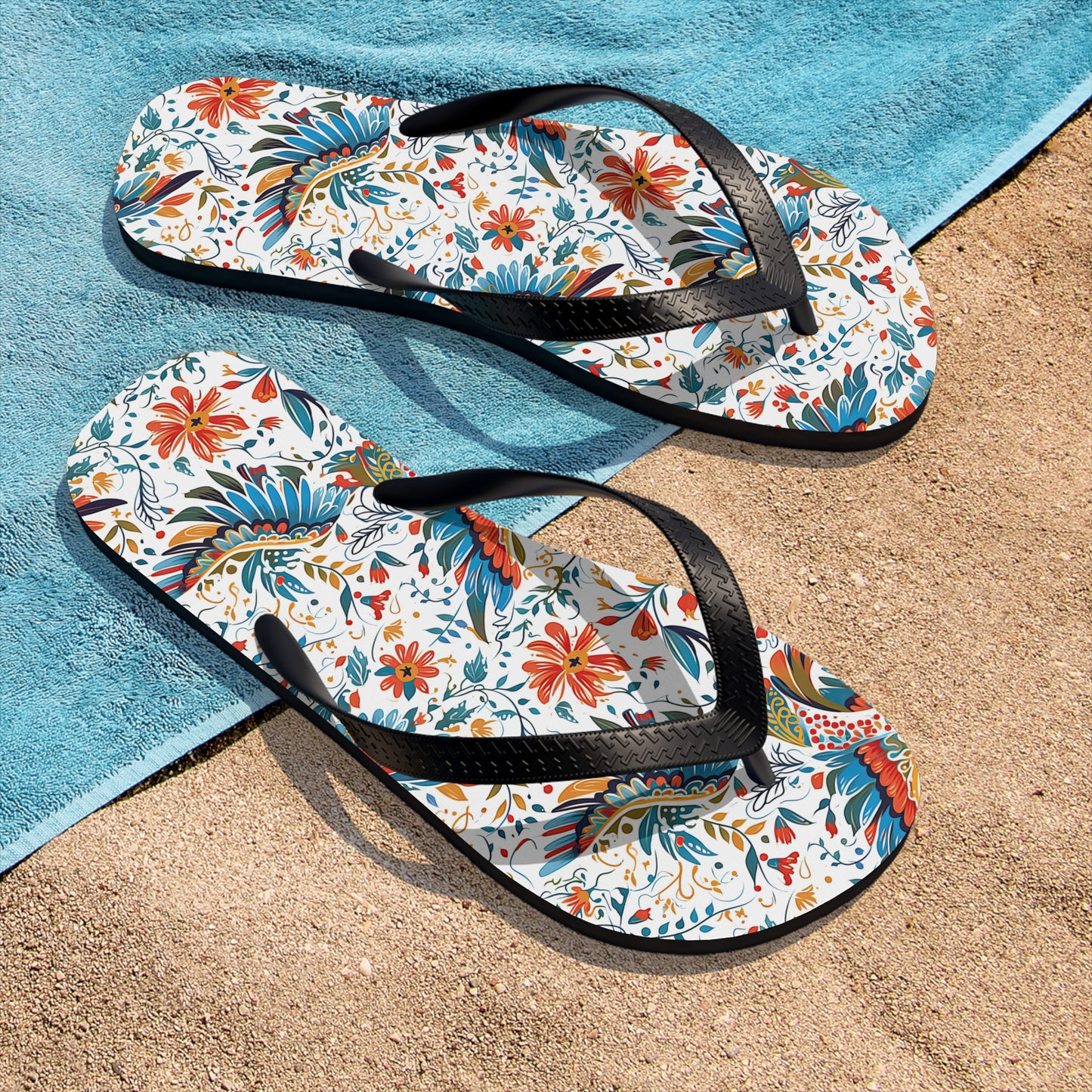 Unisex Flip-Flops - Colibri Abstract