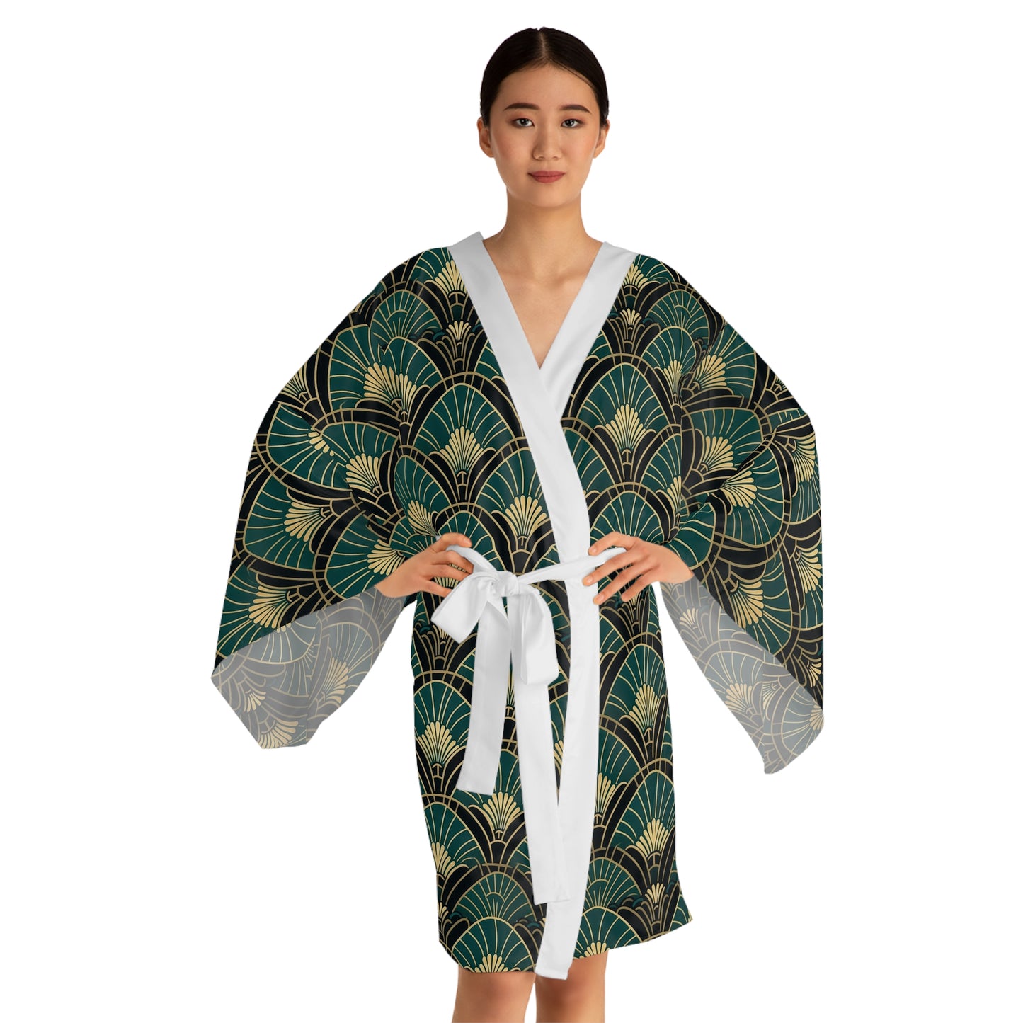 Long Sleeve Kimono Robe - Aurora Deco