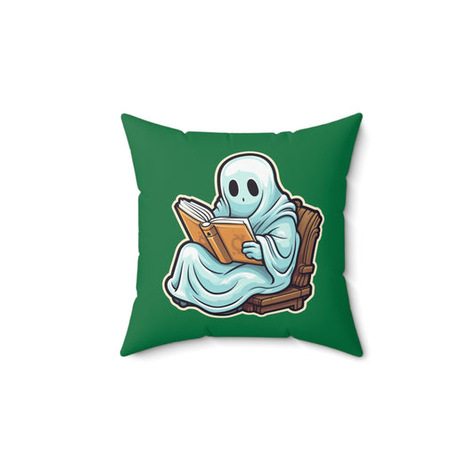 Ghost Reading Books Square Pillow, Halloween Teacher Gift, Librarian, Ghost, Halloween Pillow