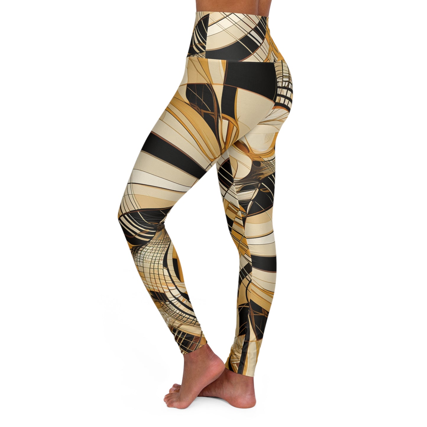 High Waisted Leggings - Surrealist Rose.