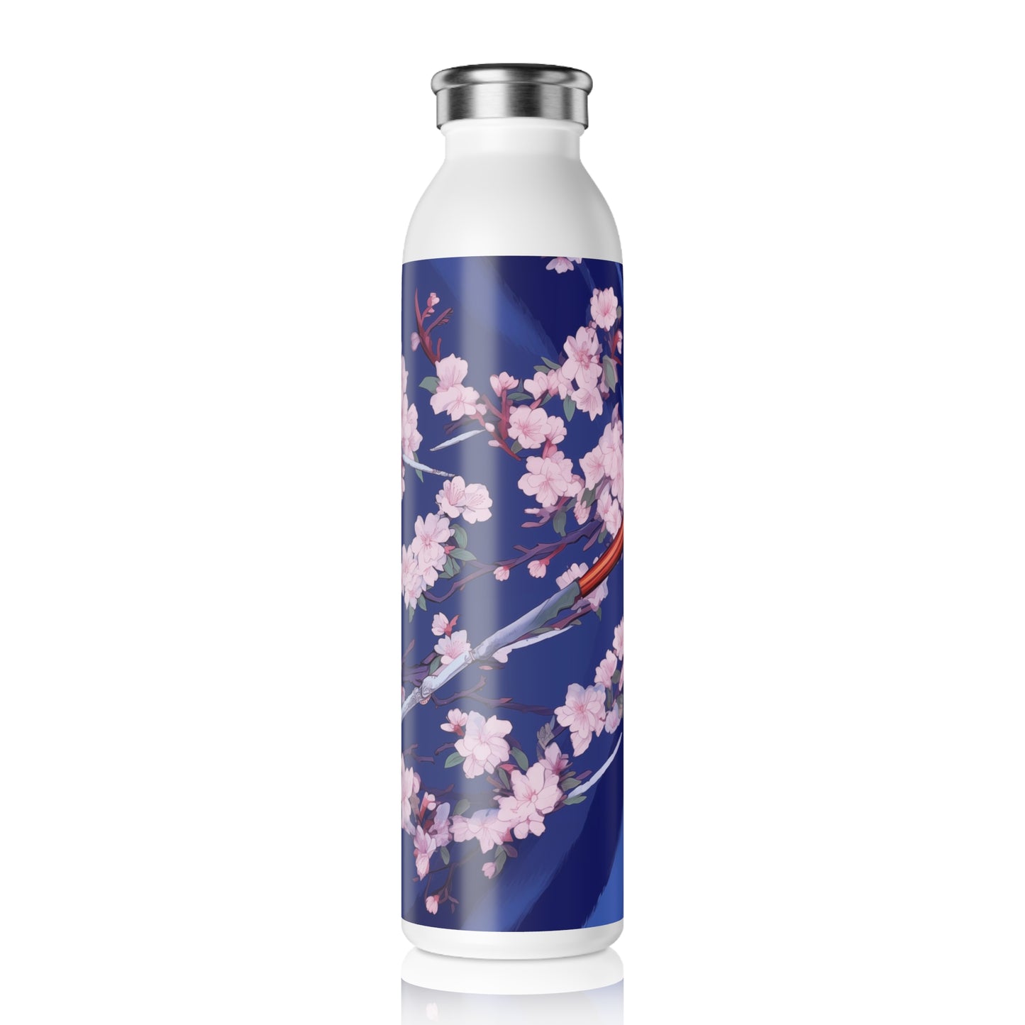 Slim Water Bottle - Astrid Matsyasana Katanas Cherry Blossoms