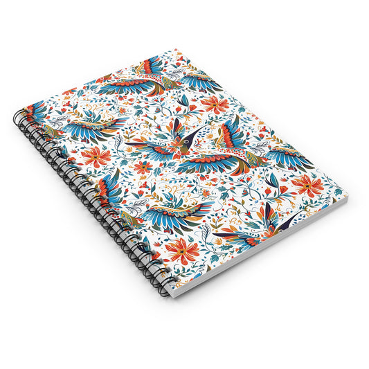 Spiral Notebook with Ruled Line - Colibri Abstract