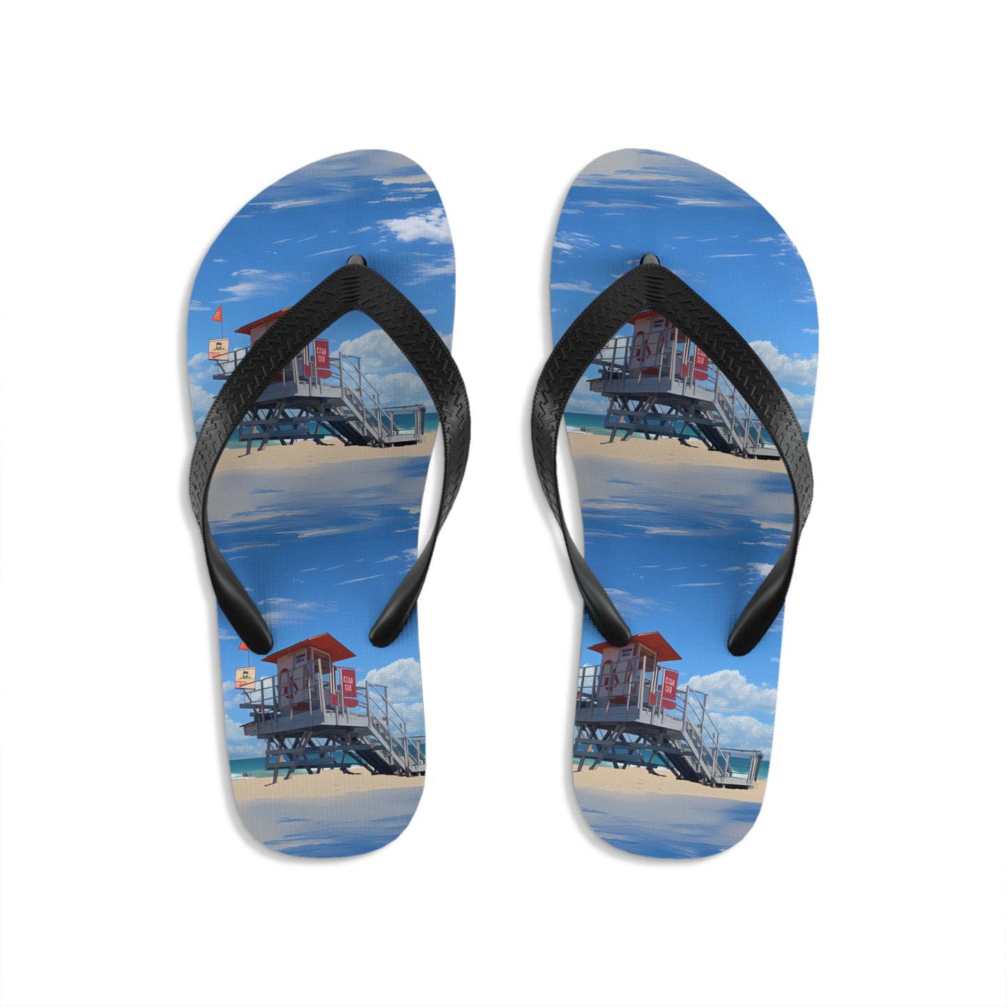 Unisex Flip-Flops - Love and Santa Monica