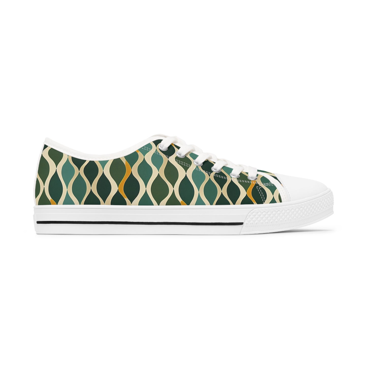 Women's Low Top Sneakers - Deco Aqua Ringlets