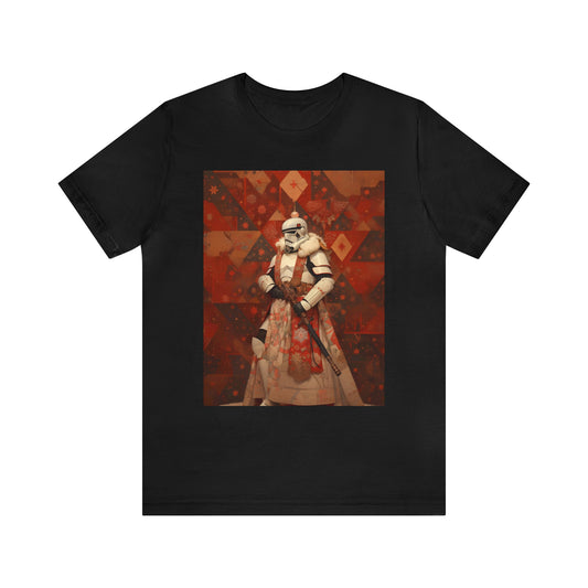 Unisex Jersey Short Sleeve Tee - Storm Trooper Norman Rockwell Christmas Card.png