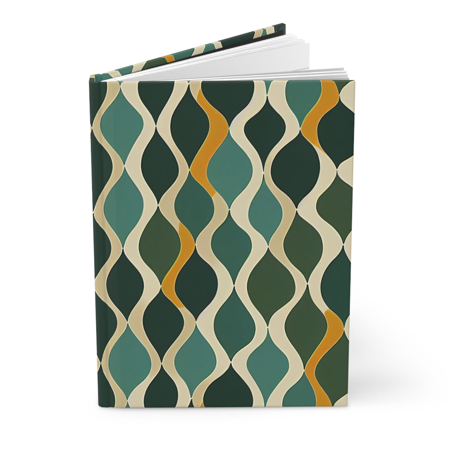 Hardcover Journal - Deco Aqua Ringlets