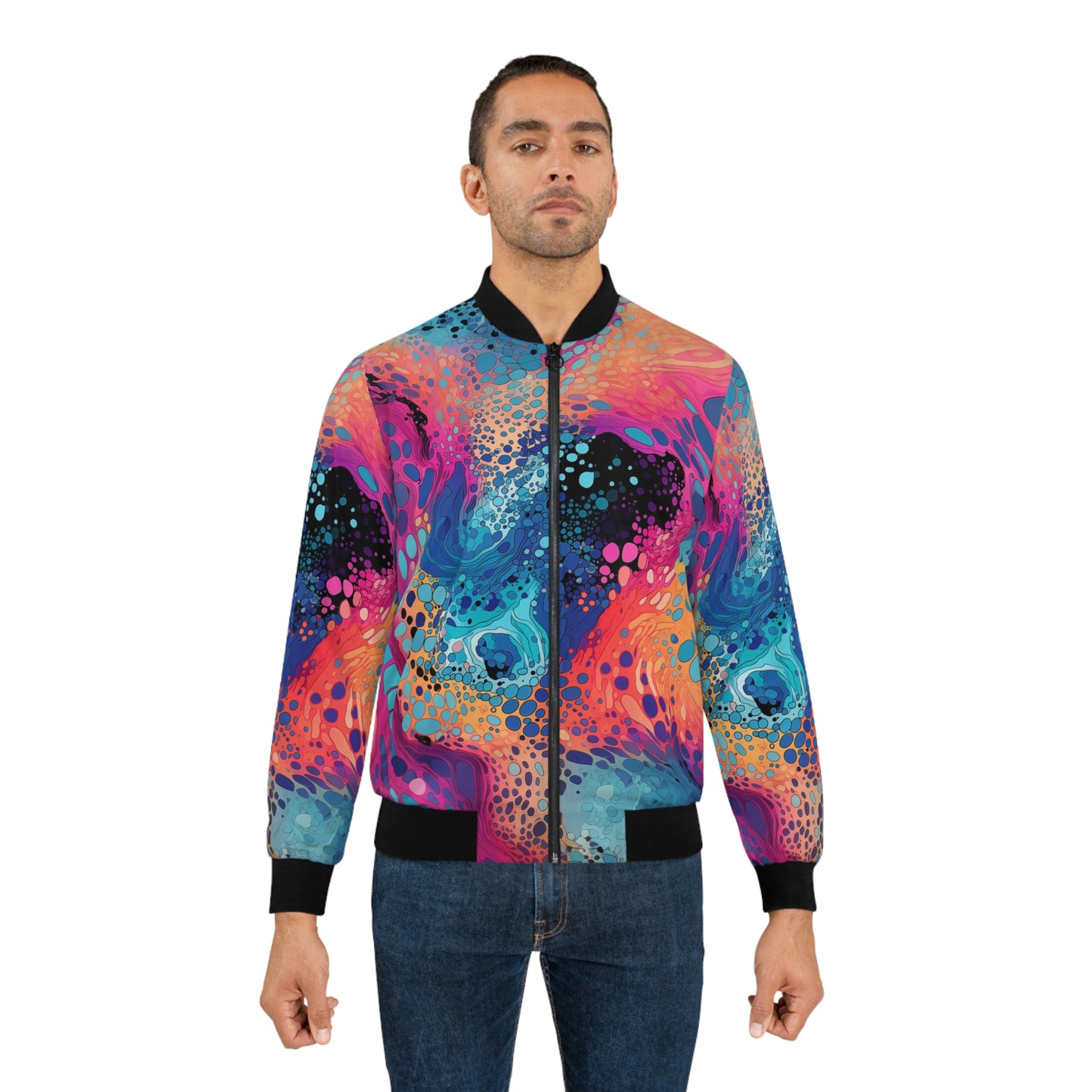 Men's Bomber Jacket - Godiva Aeonflux Tie Dye