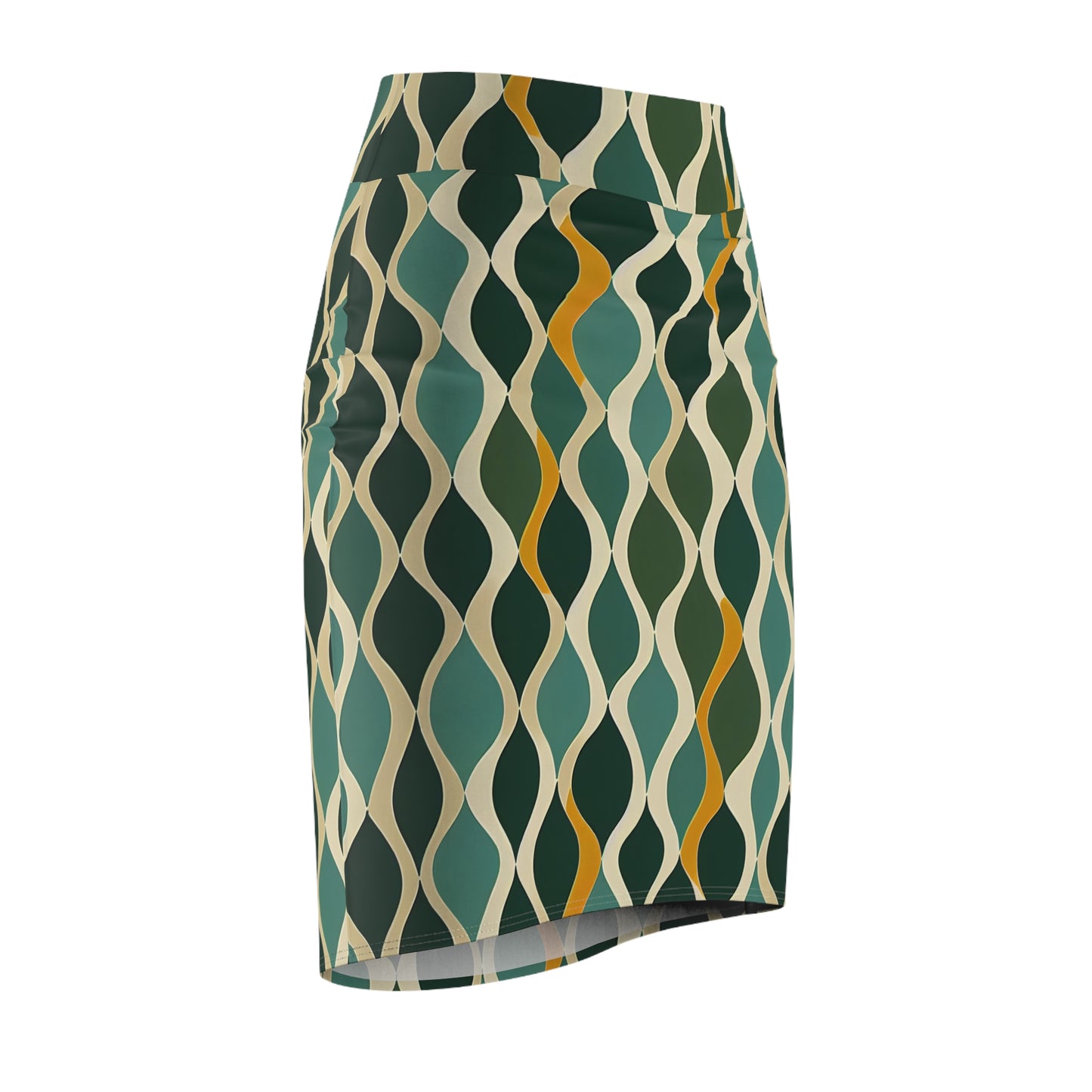 Pencil Skirt - Deco Aqua Ringlets