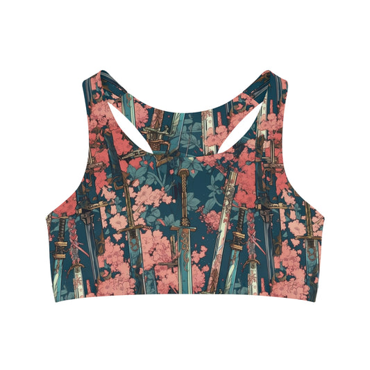 Seamless Sports Bra - Katanas & Cherry Blossoms