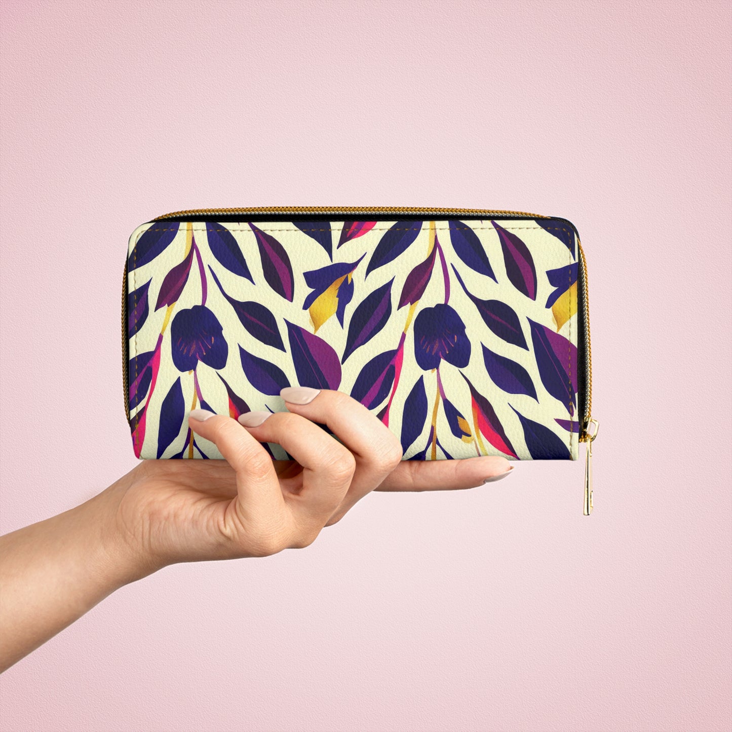 Zipper Wallet - Violet Flourish Damask