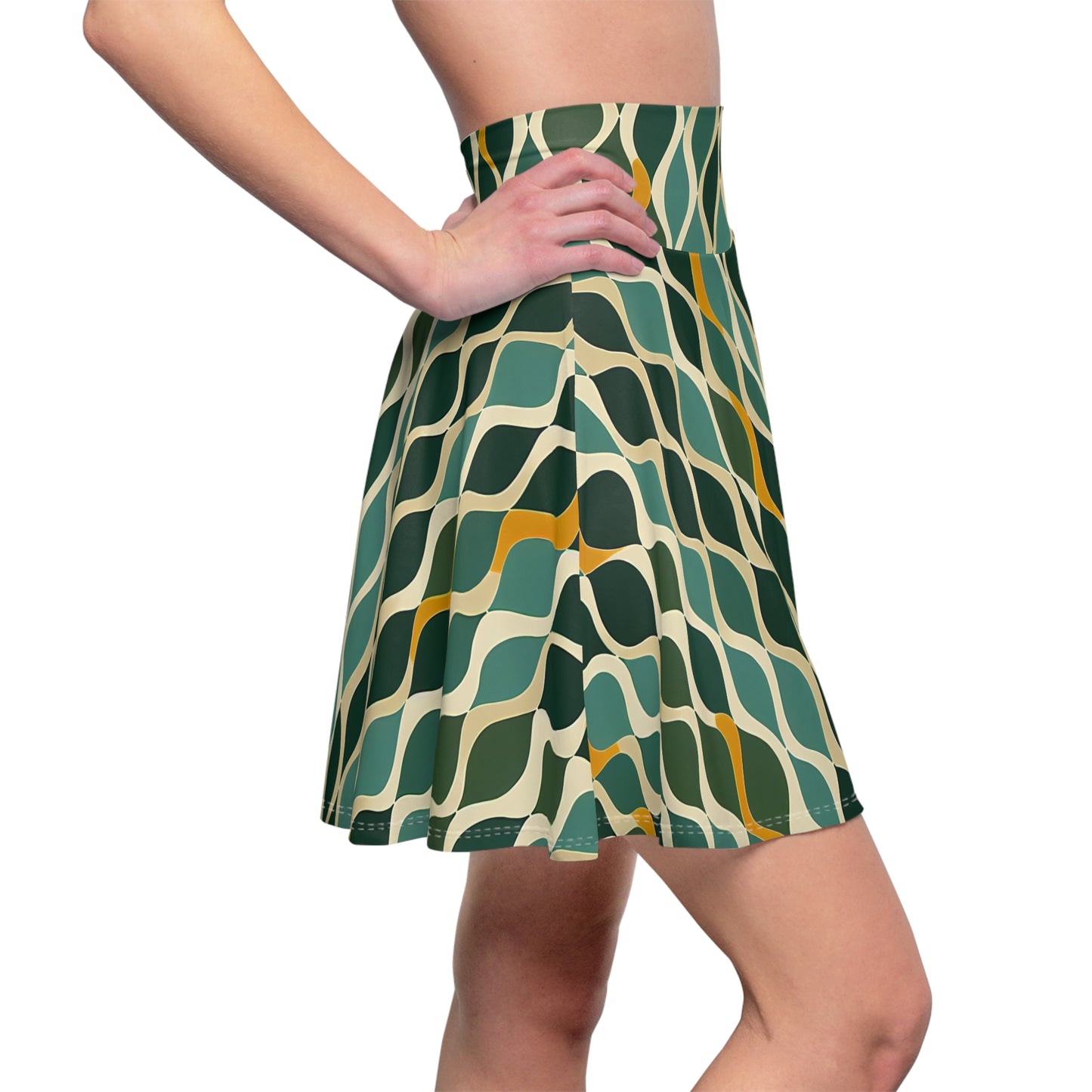 Women's Skater Skirt - Deco Acqua Ringlets