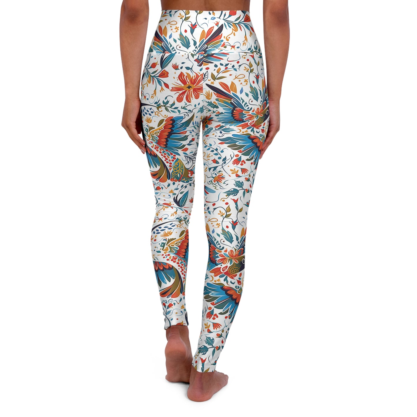 High Waisted Leggings - Colibri Abstract