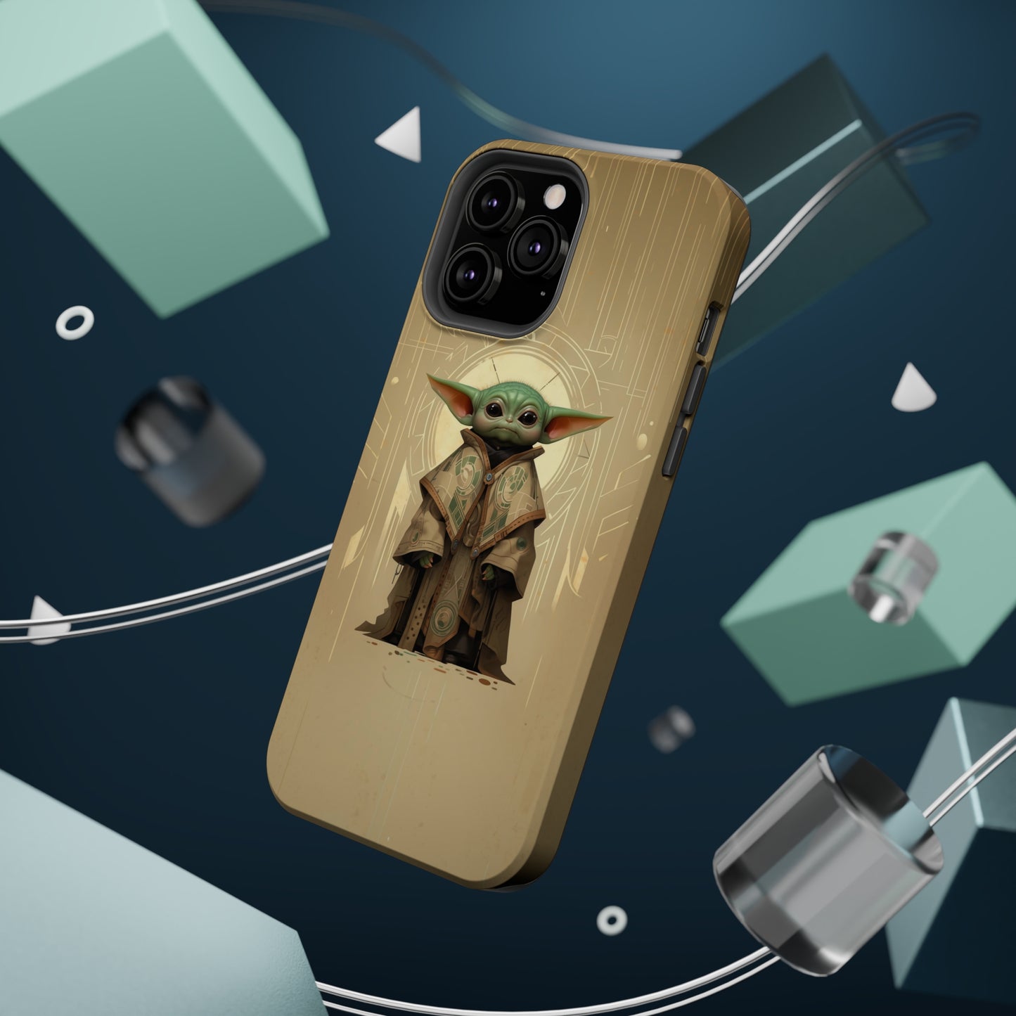 MagSafe Tough iPhone Case - Baby Yoda Grogu Art Deco Frank Lloyd Wright Design