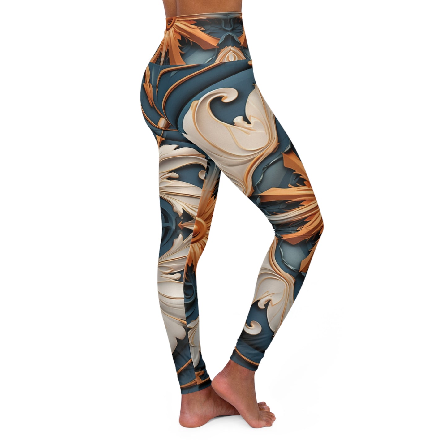 High Waisted Leggings - Provencal Oil.