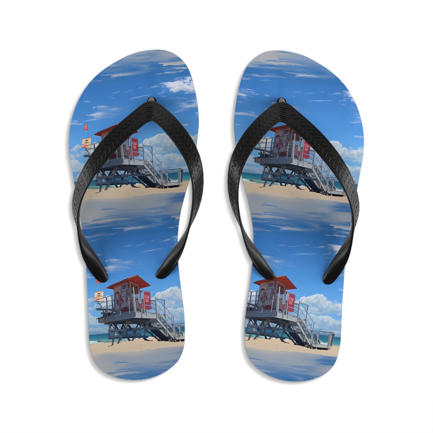 Unisex Flip-Flops - Love and Santa Monica