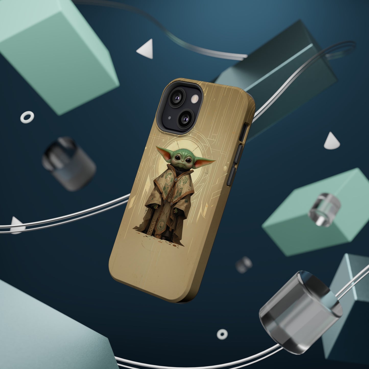 MagSafe Tough iPhone Case - Baby Yoda Grogu Art Deco Frank Lloyd Wright Design