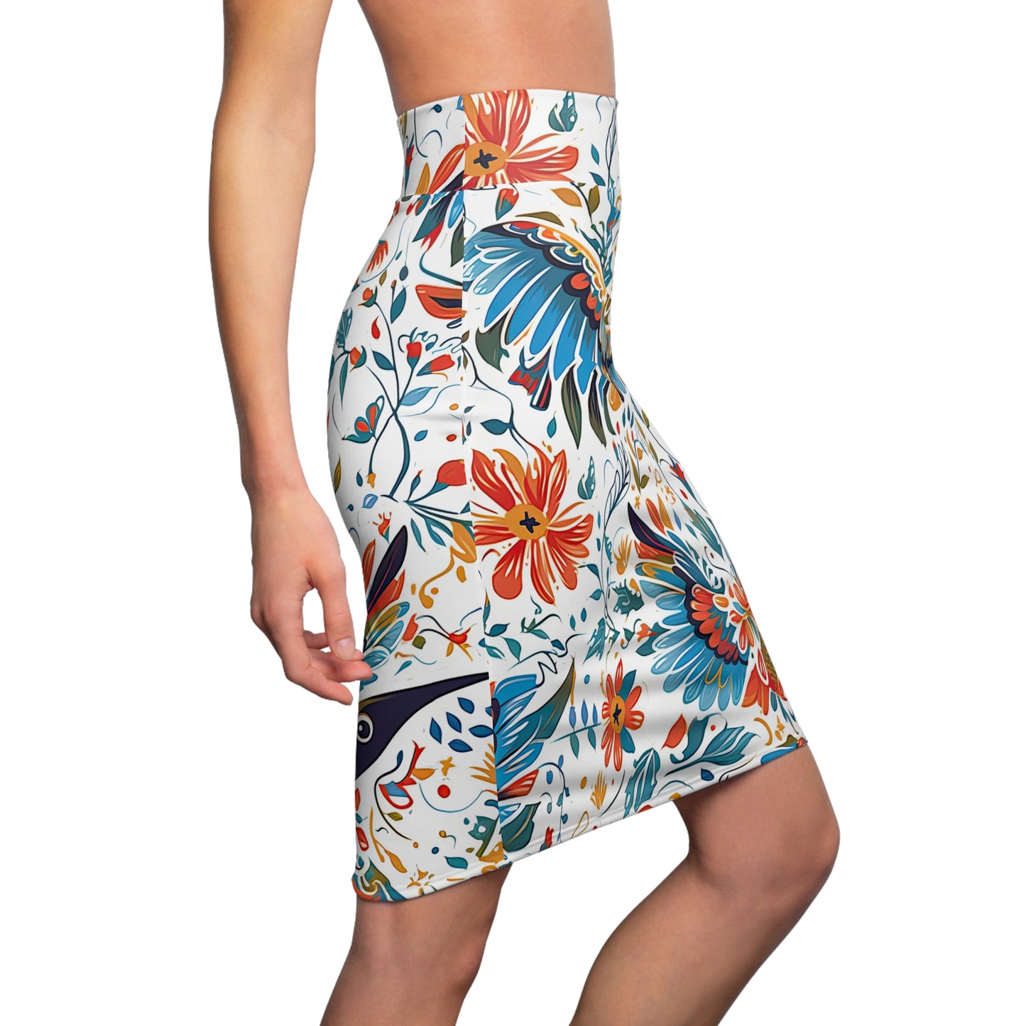 Pencil Skirt - Colibri Abstract