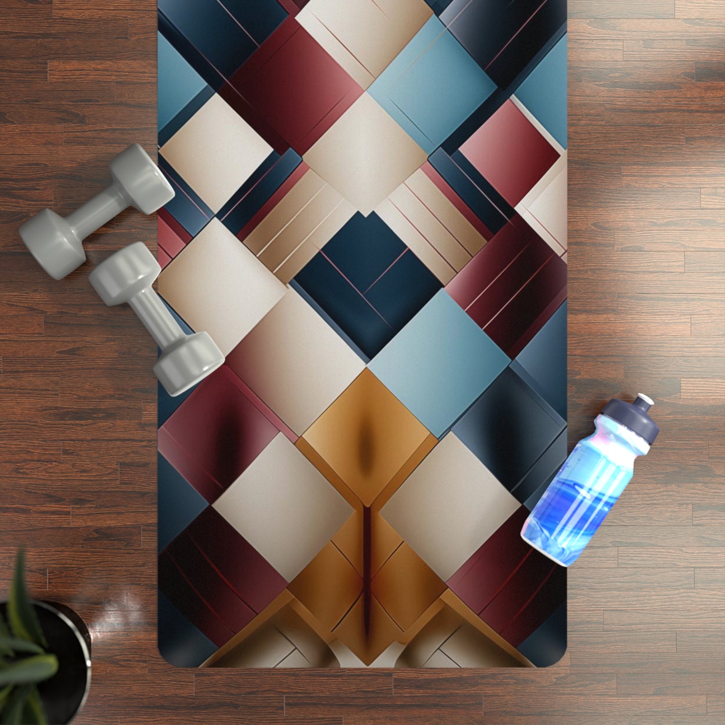 Rubber Yoga Mat- Berenice Confucius Argyle