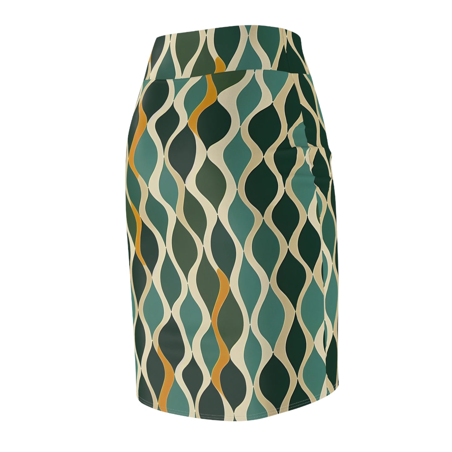 Pencil Skirt - Deco Aqua Ringlets