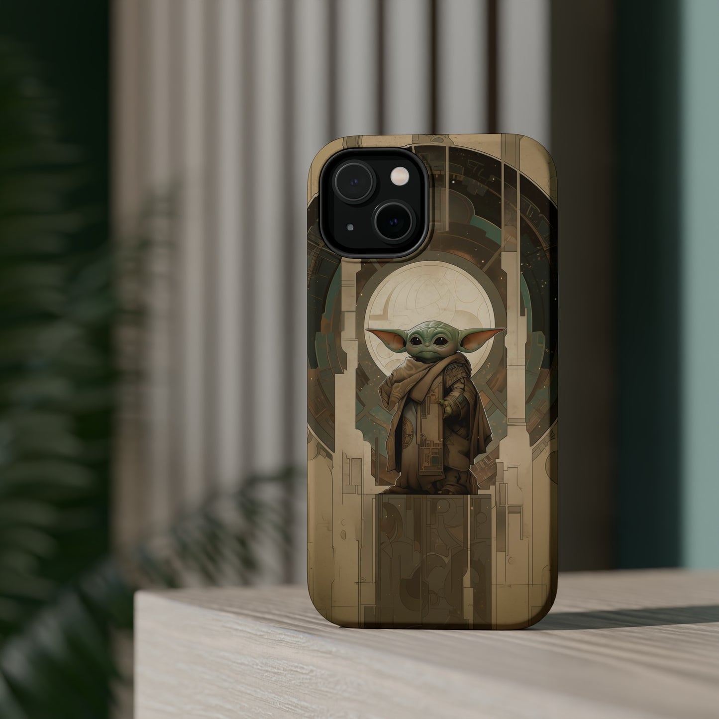 MagSafe Tough iPhone Case - Baby Yoda Grogu Art Deco style by Frank Lloyd Wright