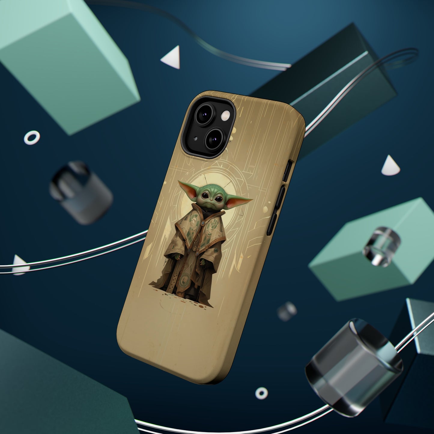 MagSafe Tough iPhone Case - Baby Yoda Grogu Art Deco Frank Lloyd Wright Design