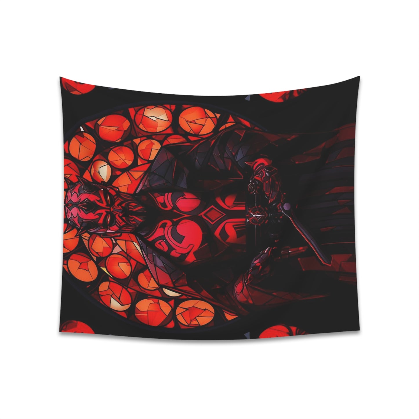 Printed Wall Tapestry - Darth Maul Catholic Stained Glass