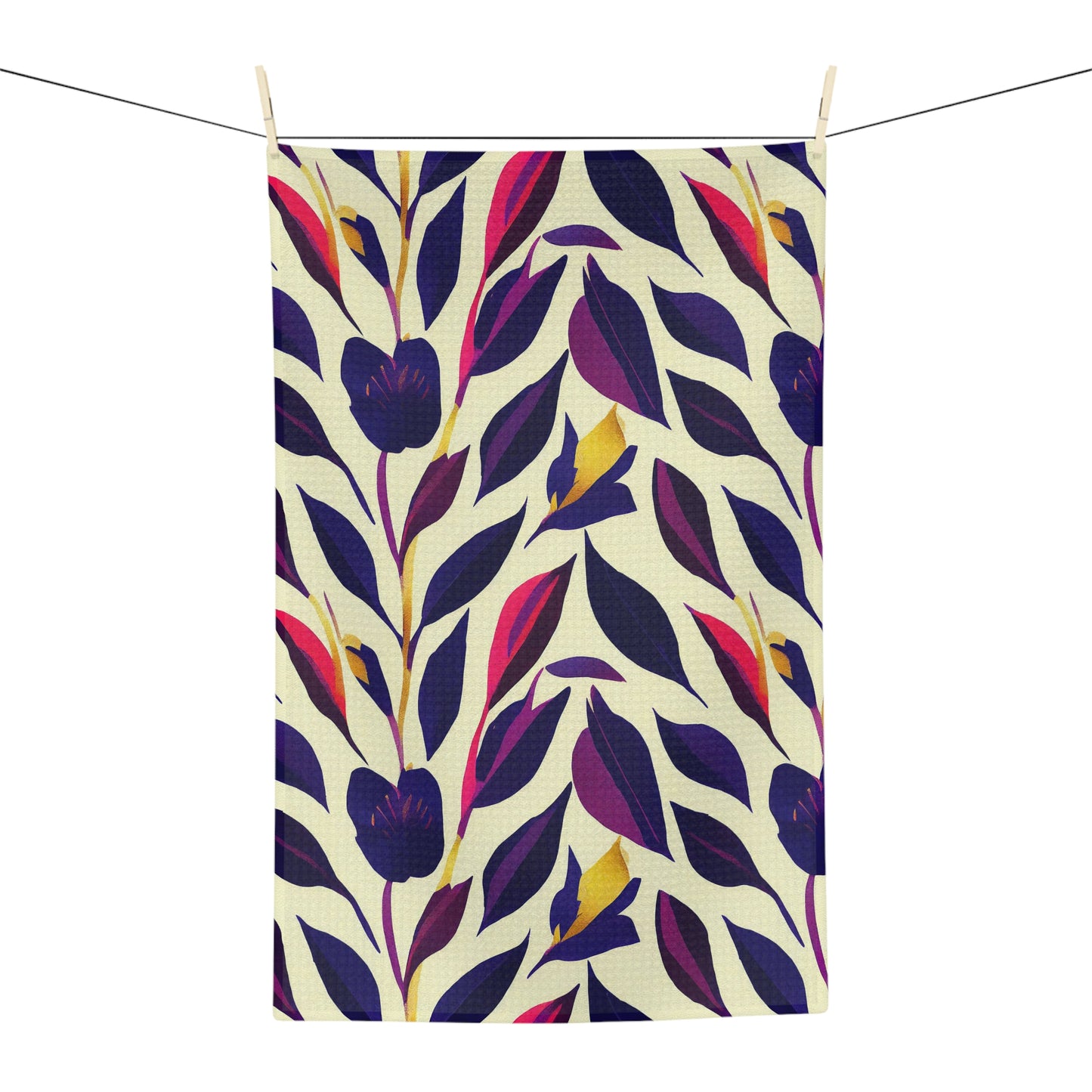 Soft Tea Towel - Violet Flourish Damask